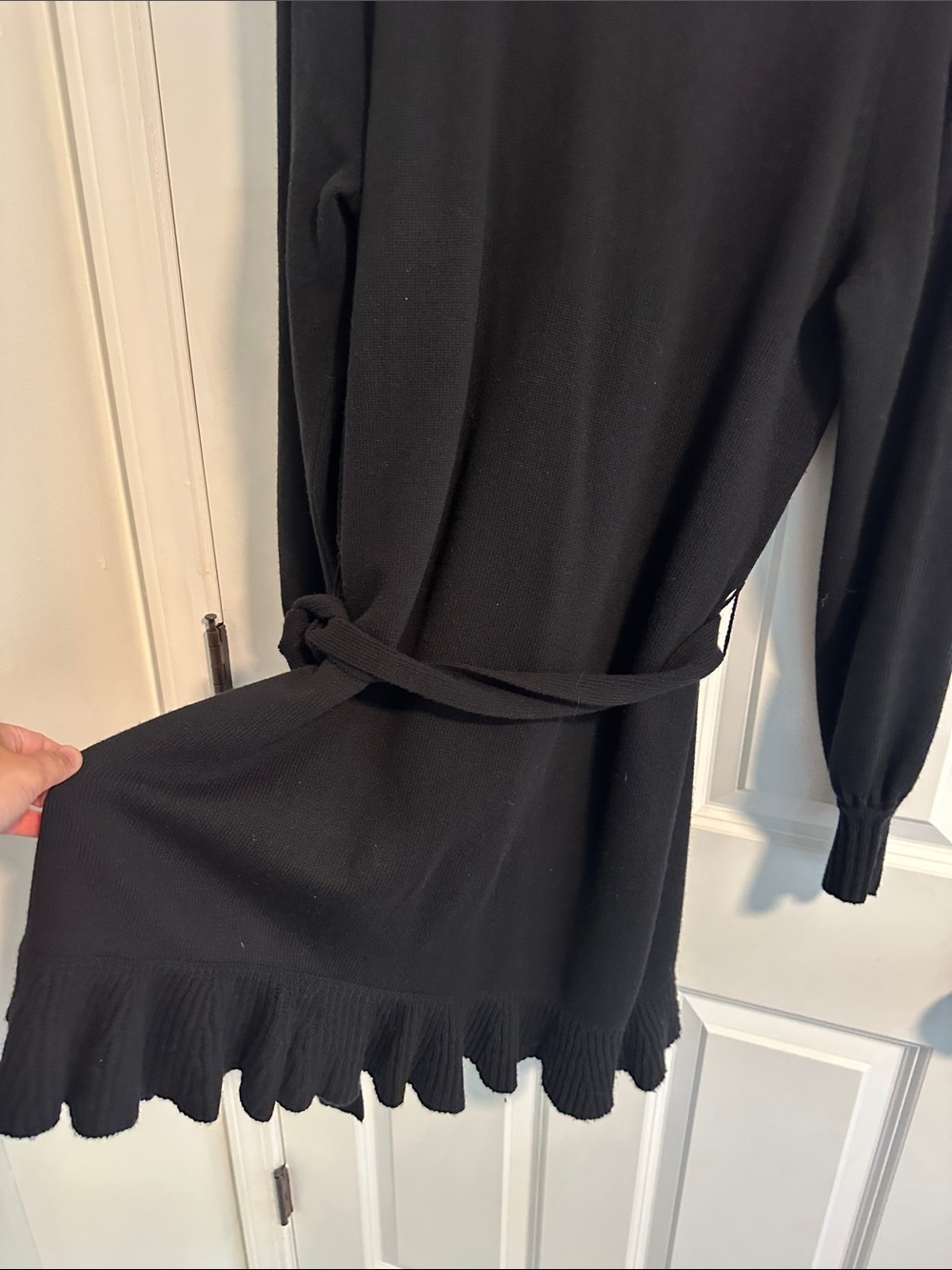 EUC Paige Julita Long Sleeve Wool Sweater Dress in Black size L - Picture 12 of 12